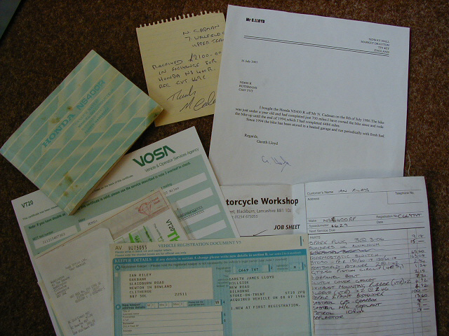 NS400R Hand Book and documents.