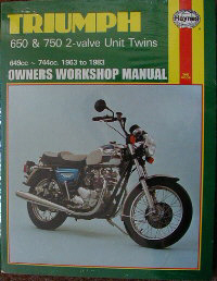 Haynes Manual for Triumph T140 etc.