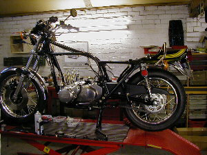 1973 Kawasaki  Z1 900 being rebuilt