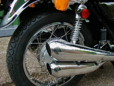 Restored Kawasaki Z1A showing detail